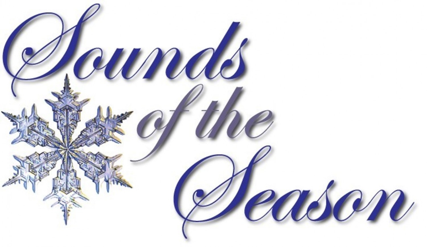 Logo featuring the text 'Sounds of the Season' with a decorative snowflake design.