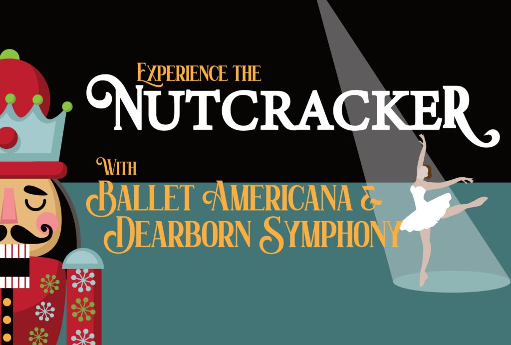 photo of nutcracker with ballerina with black and teal background